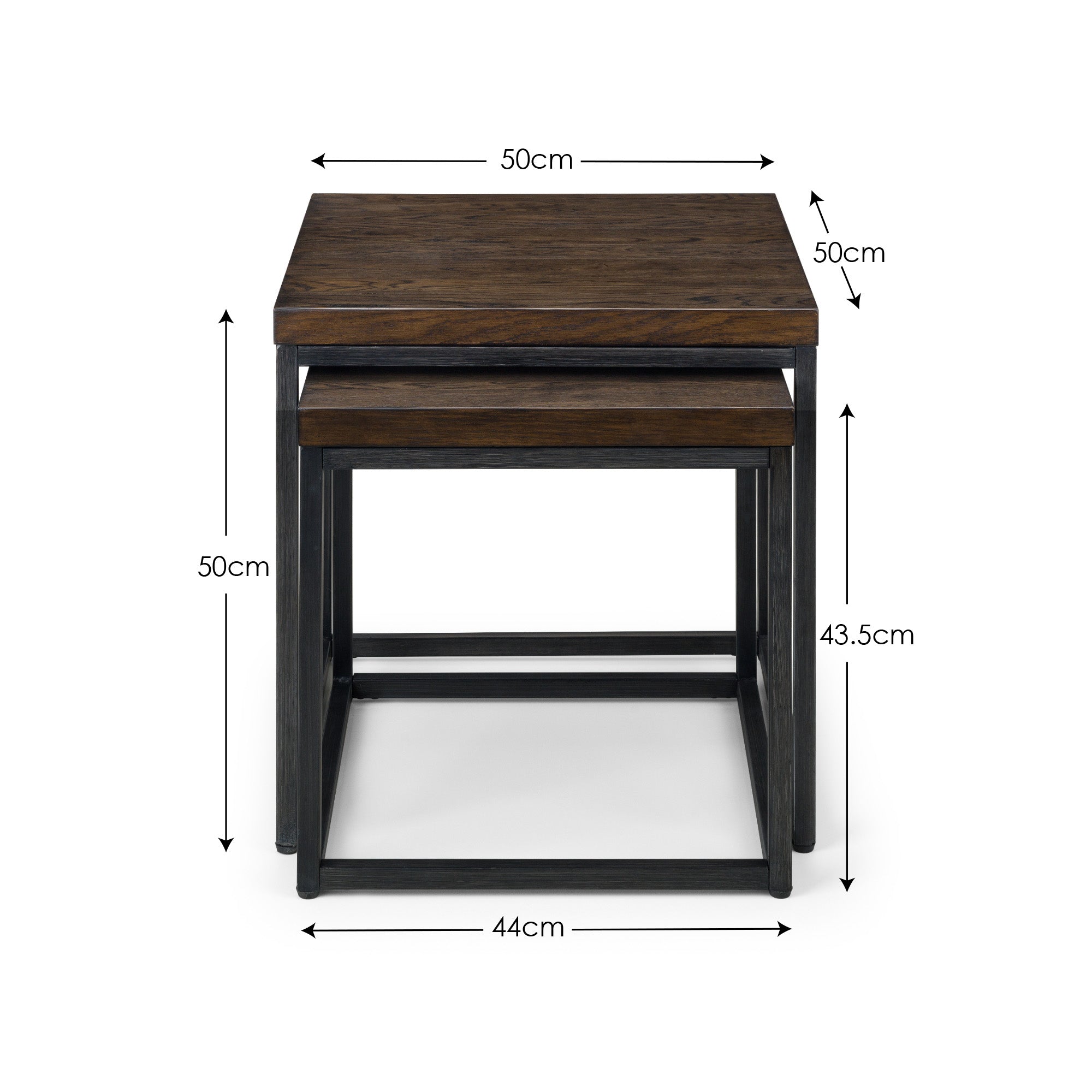 Alberta Dark Oak Wood Nesting Side Tables